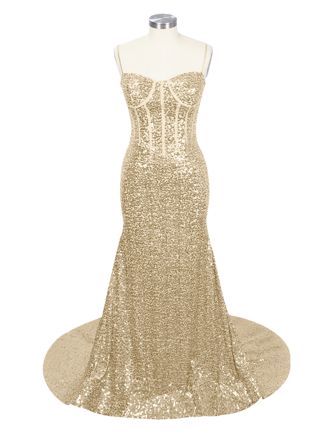 Spaghetti Sheath Prom Dress 