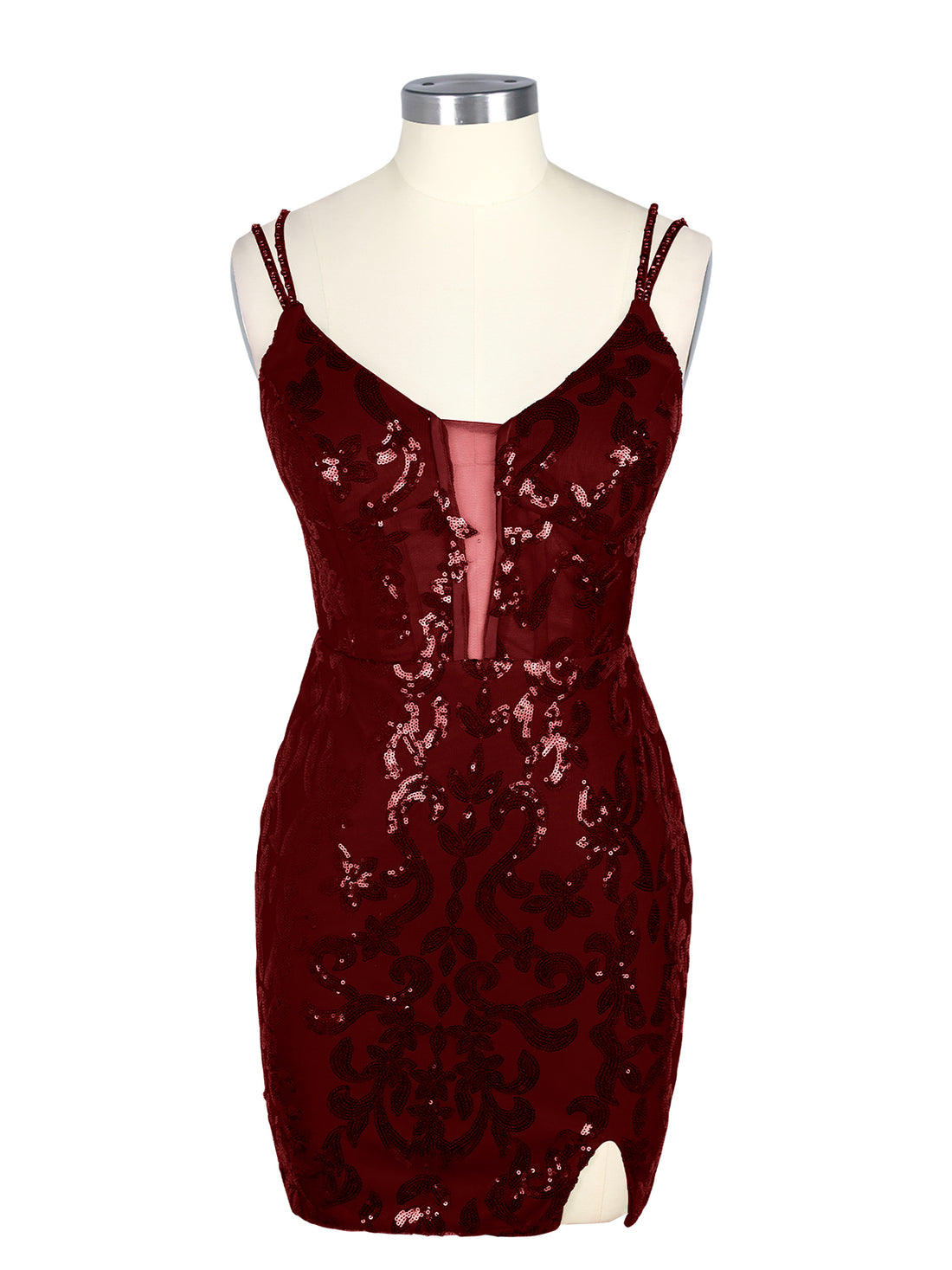 Double Spaghetti Bodycon Mini Dress 