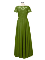 Illusion Applique Chiffon Dress 