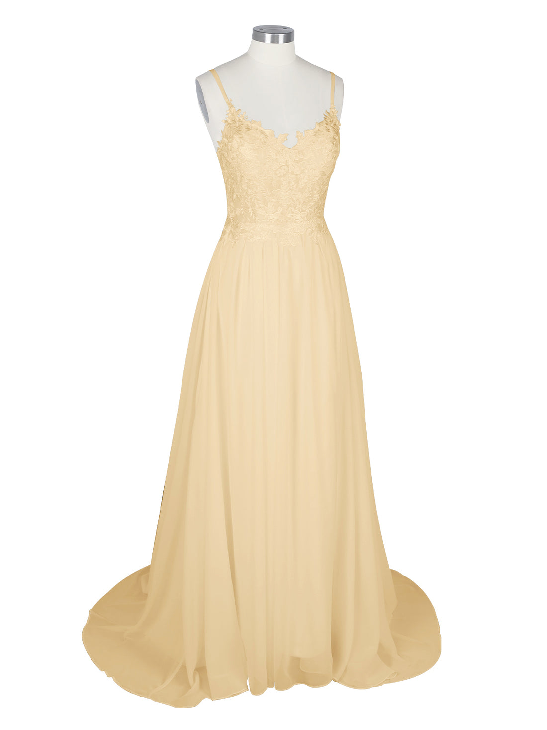 Applique Slit Chiffon Wedding Dress 