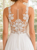 Satin Wedding Dress with Illusion Mesh Back