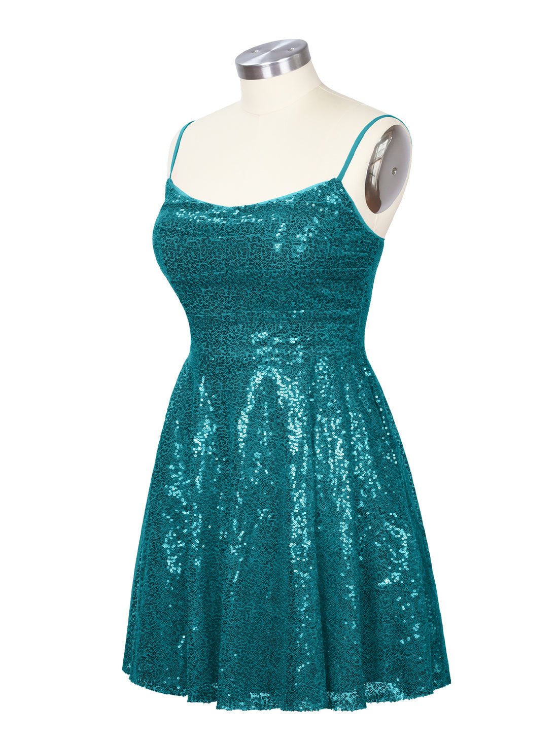 Sequin Scoop Neckline Mini Dress 