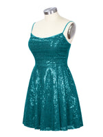 Sequin Scoop Neckline Mini Dress 