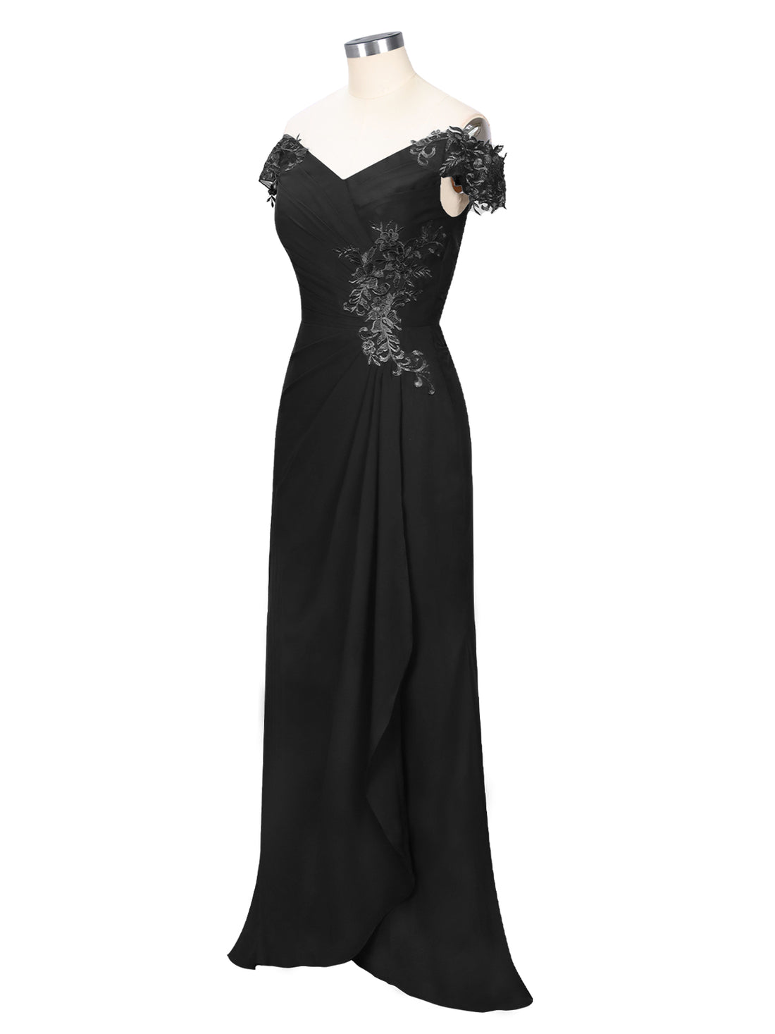 Off-Shoulder Chiffon Sheath Dress 