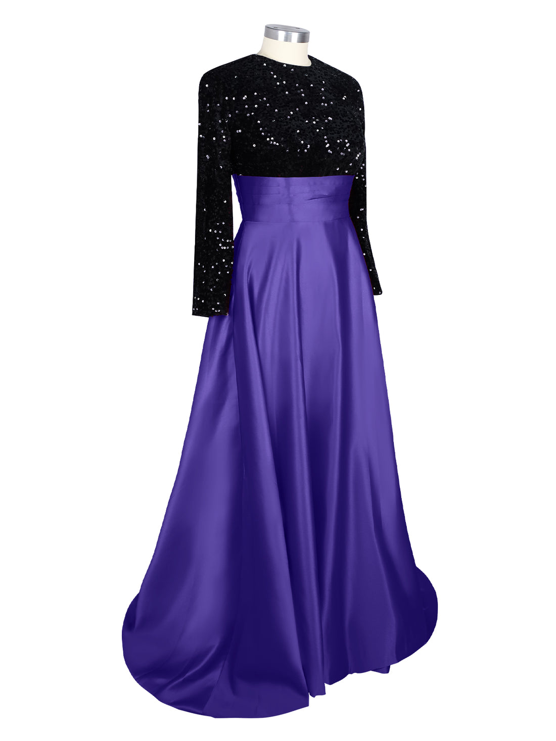 Sequin Jewel Neckline Prom Dress 