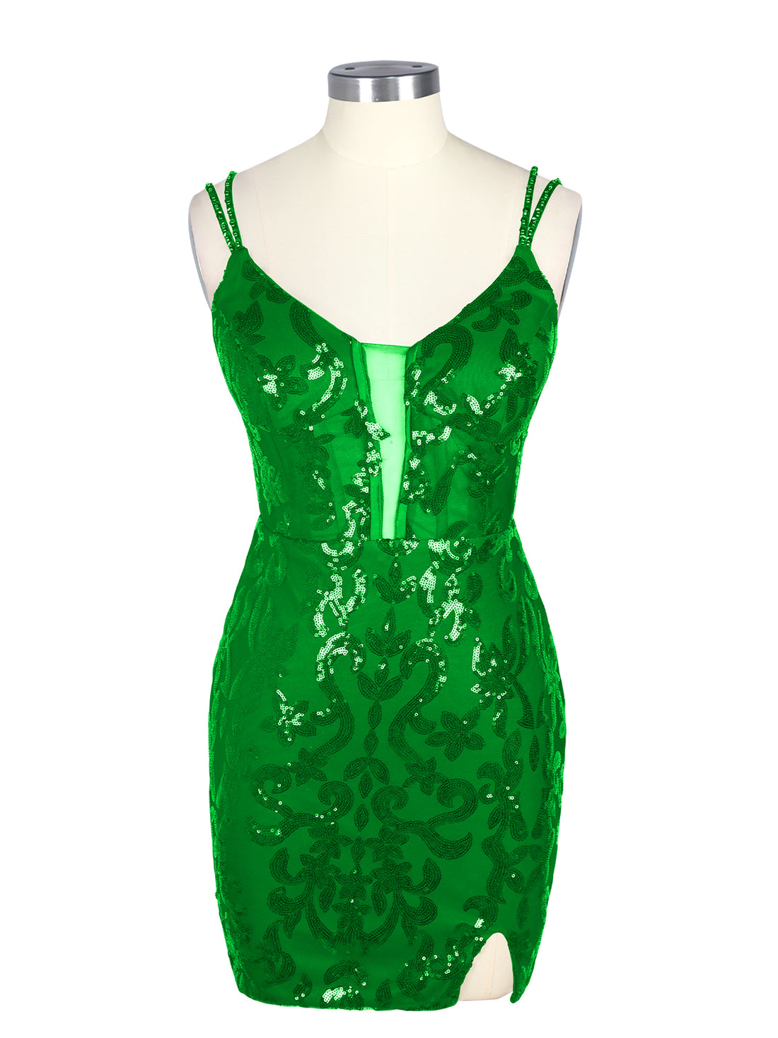 Double Spaghetti Bodycon Mini Dress 