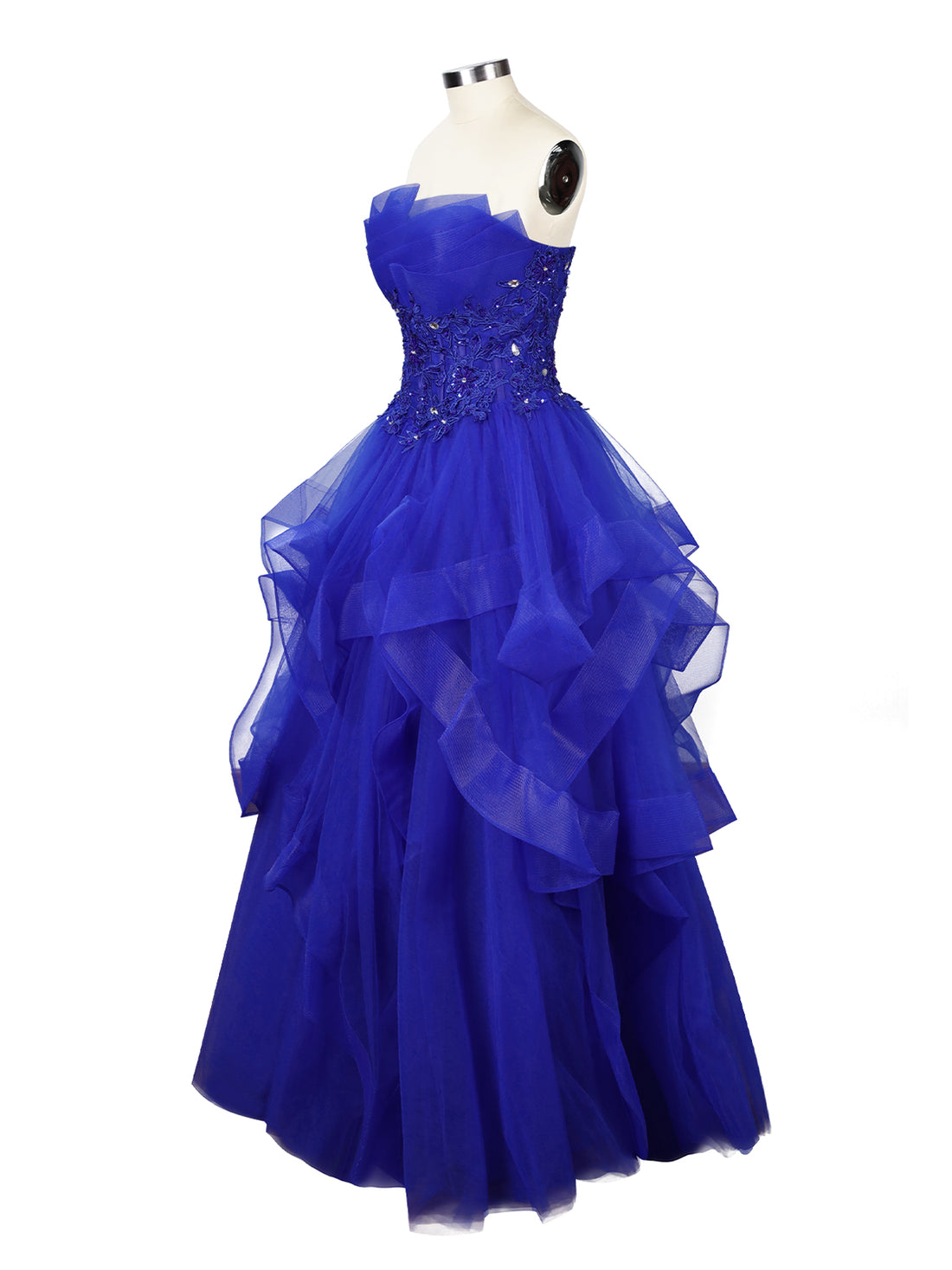 Tiered Strapless Prom Dress 