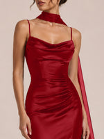 Mermaid Bridesmaid Dress with Neck Scarf