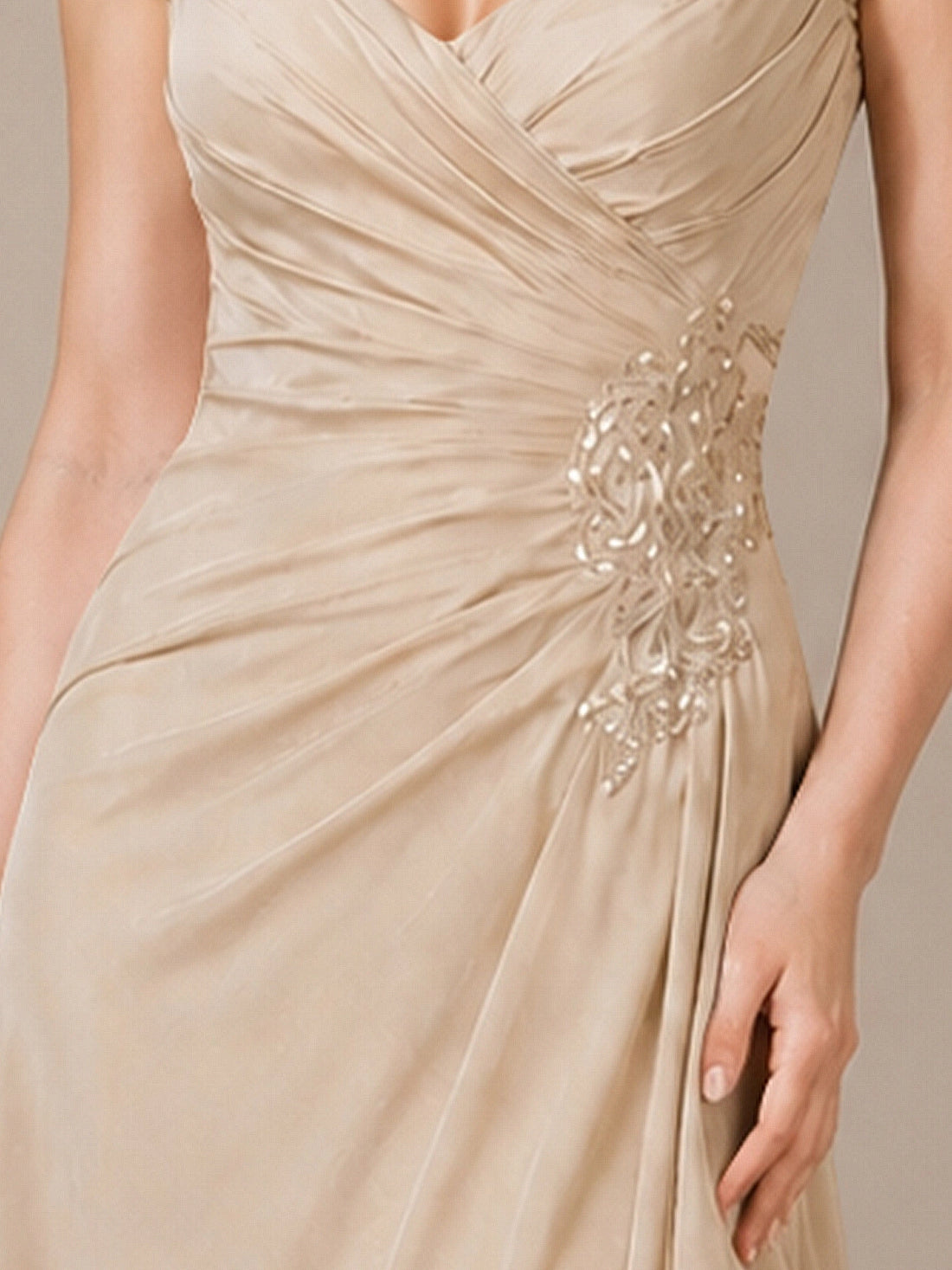 Chiffon Mother of the Bride Dress with Lace Appliques
