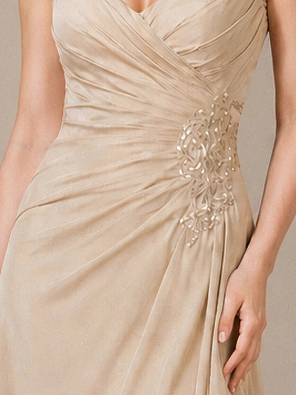 Chiffon Mother of the Bride Dress with Lace Appliques