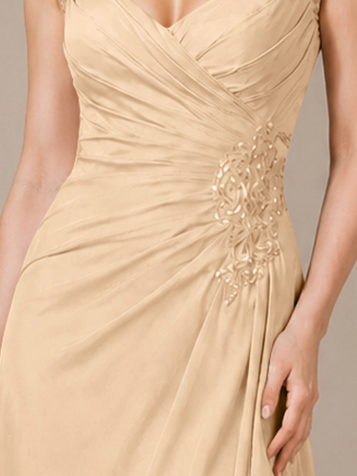 Chiffon Mother of the Bride Dress with Lace Appliques