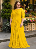 Lace Mother of the Bride Dress with Applique-Plus Size 