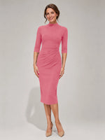 Sheath Mother of the Bride Dress with Mock Neckline 