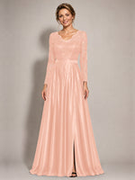 Satin Mother of the Bride Dress with Appliques