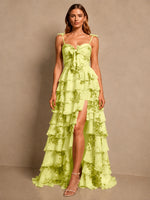 Floral Pattern High-low Dress 