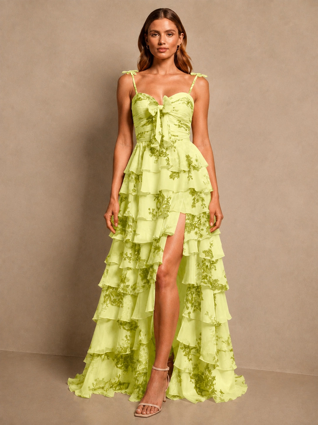 Floral Pattern High-low Dress 
