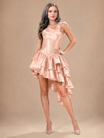 Asymmetric Homecoming Dress with One-Shoulder Neckline 