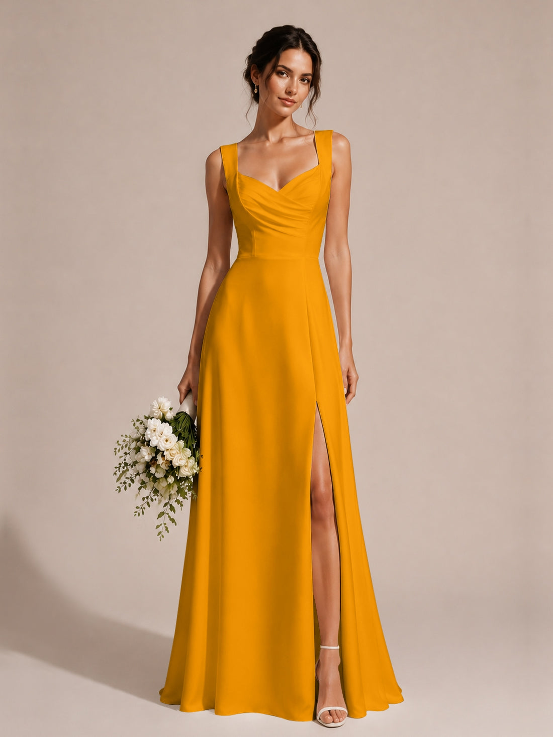 Sweetheart Neckline Bridesmaid Dress with Wide Straps