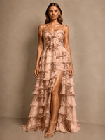 Floral Pattern High-low Dress 