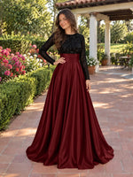 Sequin Jewel Neckline Prom Dress 