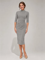 Sheath Mother of the Bride Dress with Mock Neckline 