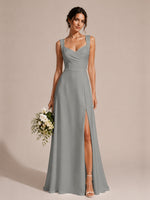 Sweetheart Neckline Bridesmaid Dress with Wide Straps
