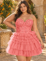 Sparkle Sweetheart Mini Gown Dress-Plus Size 