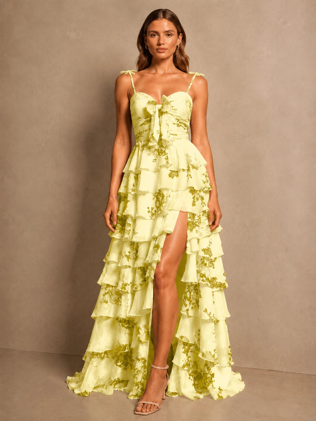 Floral Pattern High-low Dress 