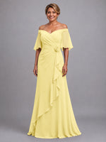 Chiffon Mother of the Bride Dress with 3D Rosette 