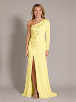 One-Shoulder Mother of the Bride Dress with Appliques