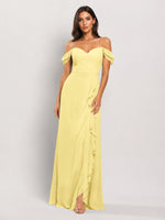 Sweetheart Neckline Bridesmaid Dress with Ruffled Details