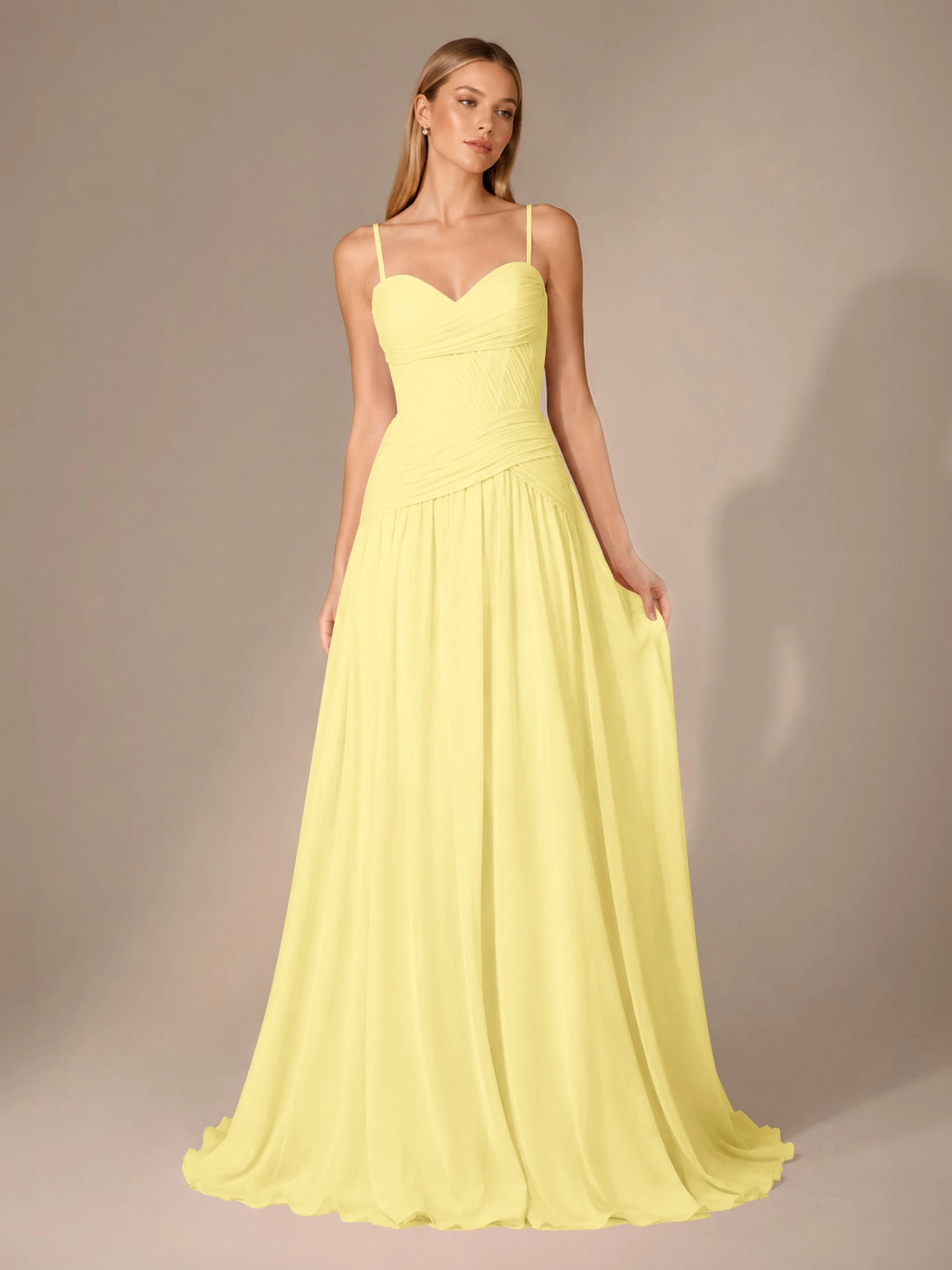 Chiffon Bridesmaid Dress with Ruched Design 