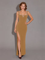 Sheath Prom Dress with Crystal Trim 