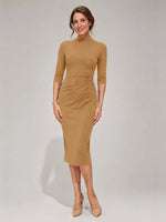 Sheath Mother of the Bride Dress with Mock Neckline 