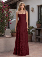 Jacquard Prom Dress with Lace-Up Open Back 
