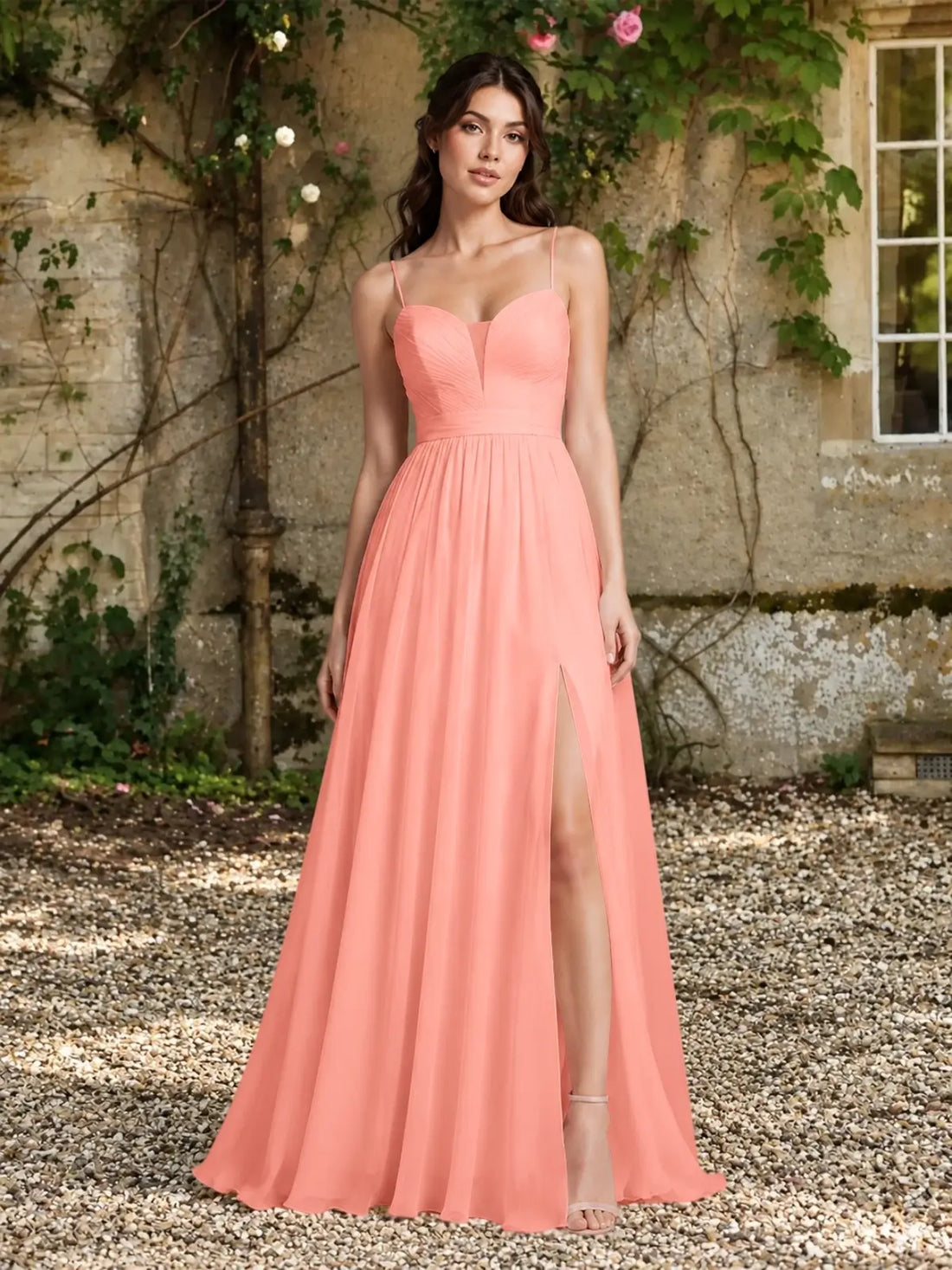 A-Line Bridesmaid Dress with Spaghetti Straps