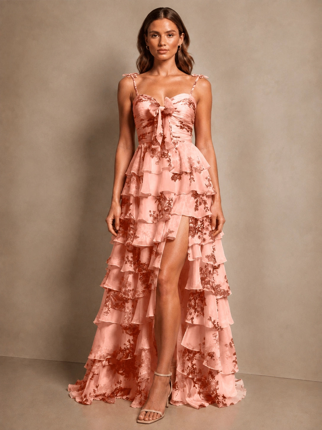 Floral Pattern High-low Dress 