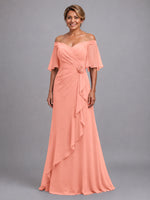 Chiffon Mother of the Bride Dress with 3D Rosette 