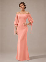 Mermaid Bridesmaid Dress with Puff Sleeves