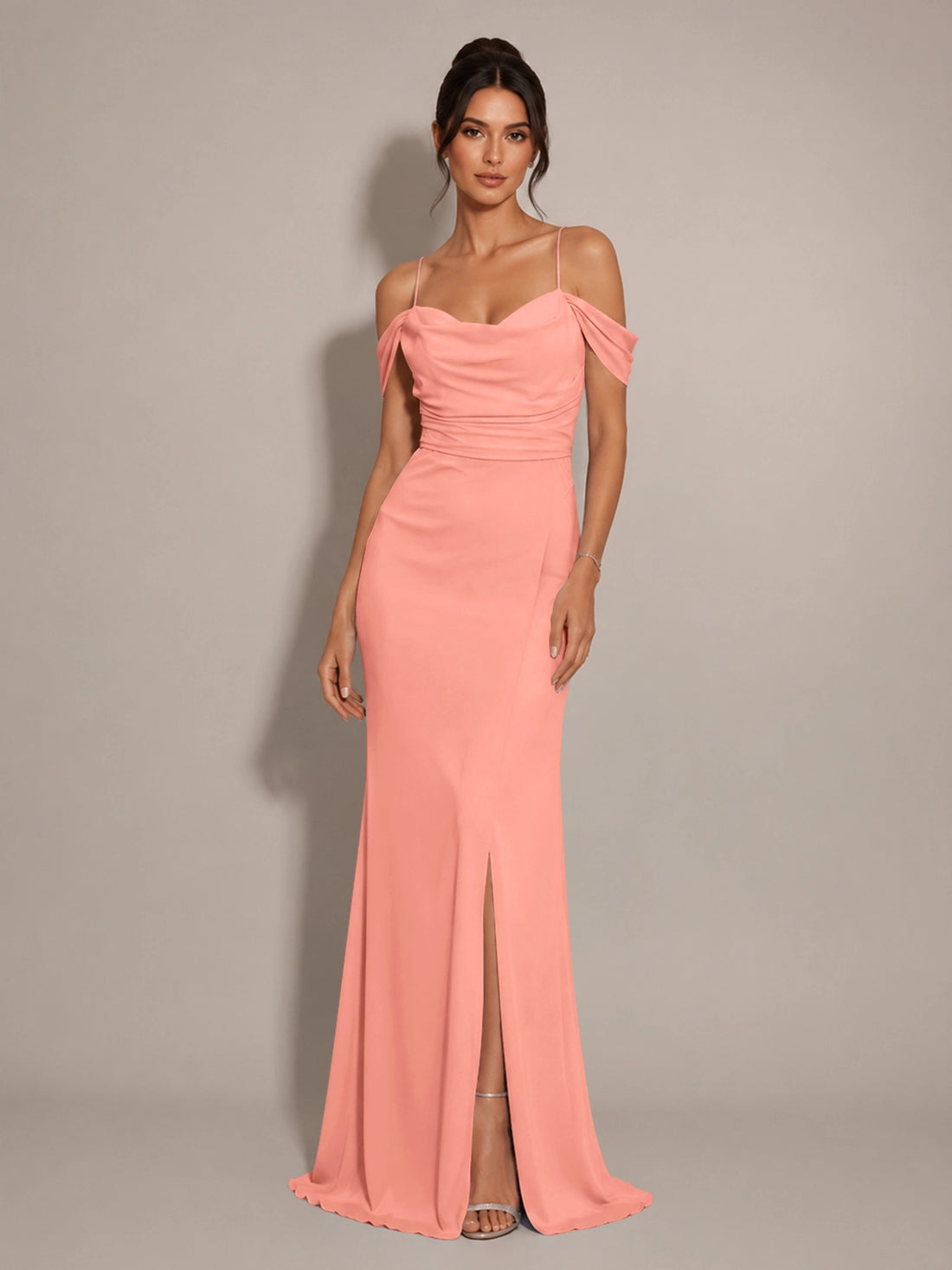 Trumpet Bridesmaid Dress with Slit