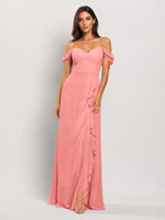 Sweetheart Neckline Bridesmaid Dress with Ruffled Details
