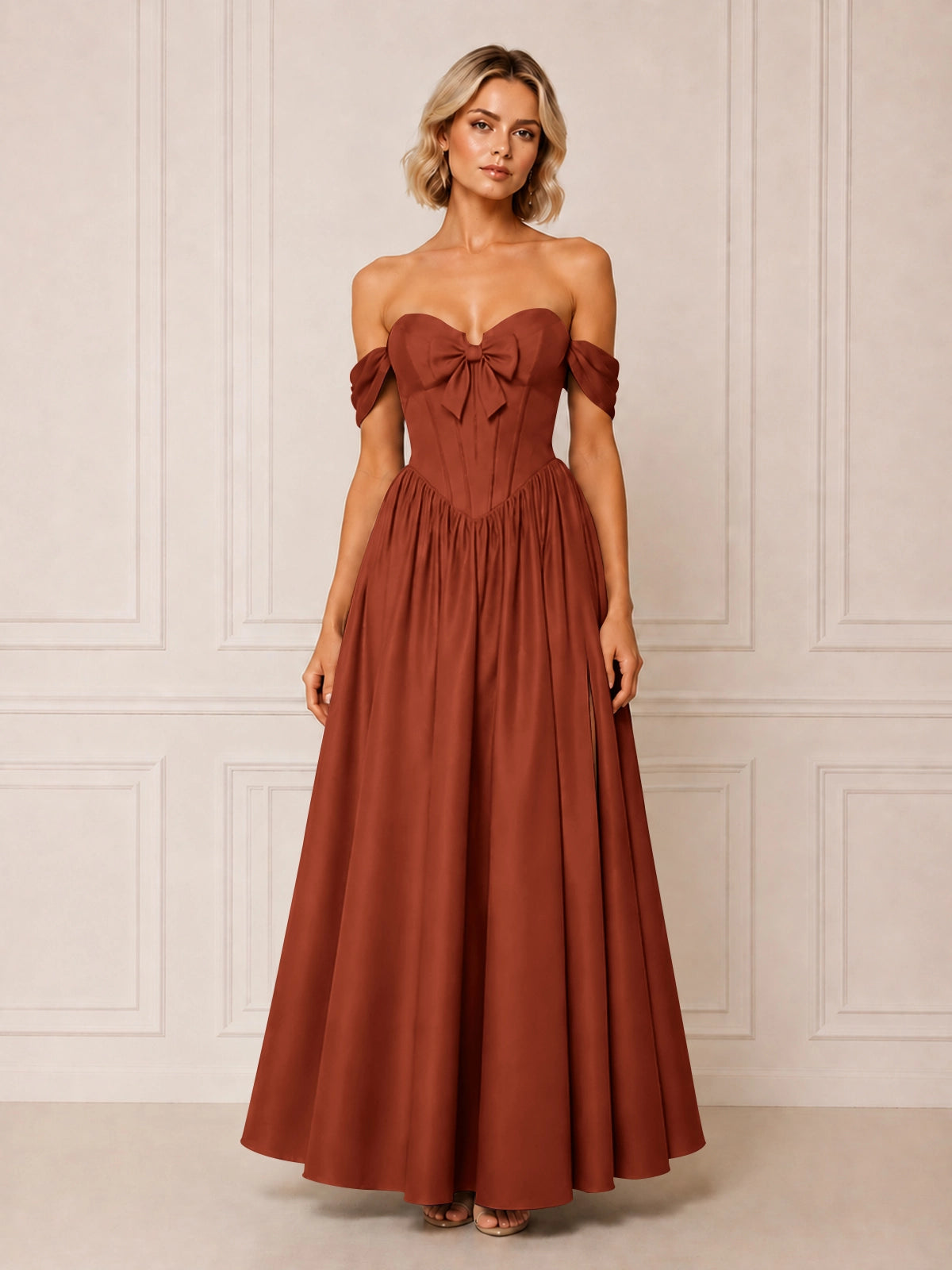 A-line Bridesmaid Dress with Bow Detail 