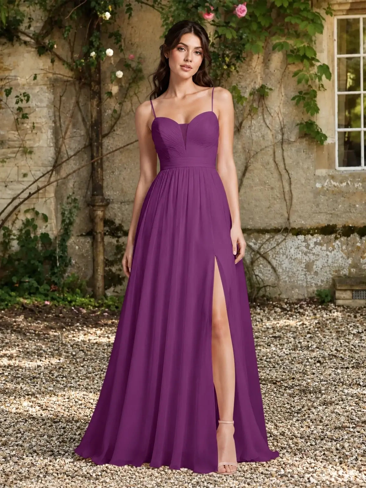 A-Line Bridesmaid Dress with Spaghetti Straps