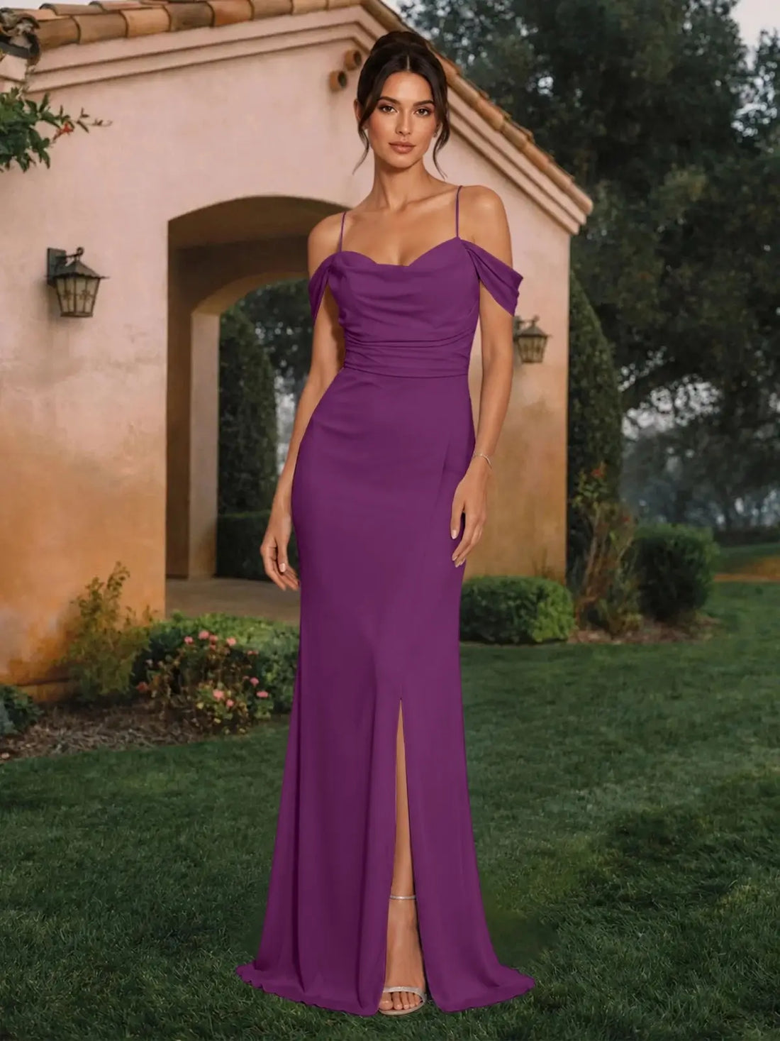 Trumpet Bridesmaid Dress with Slit