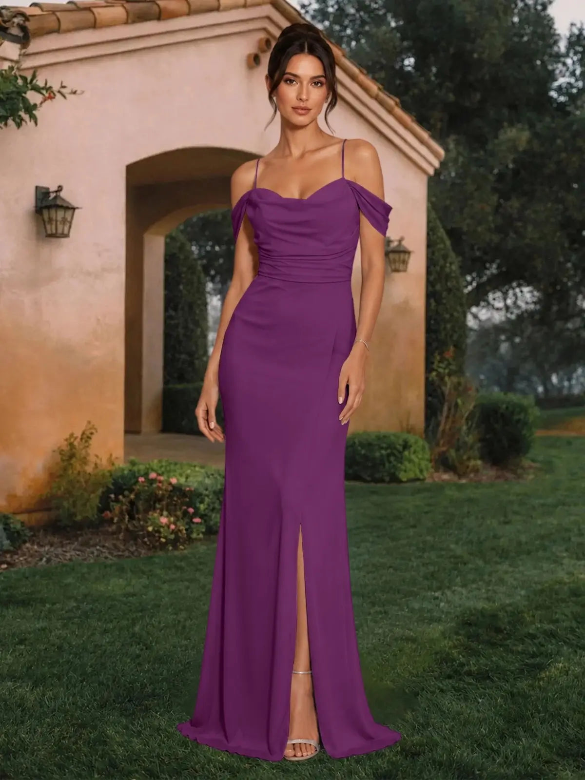 Trumpet Bridesmaid Dress with Slit