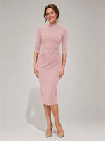 Sheath Mother of the Bride Dress with Mock Neckline 