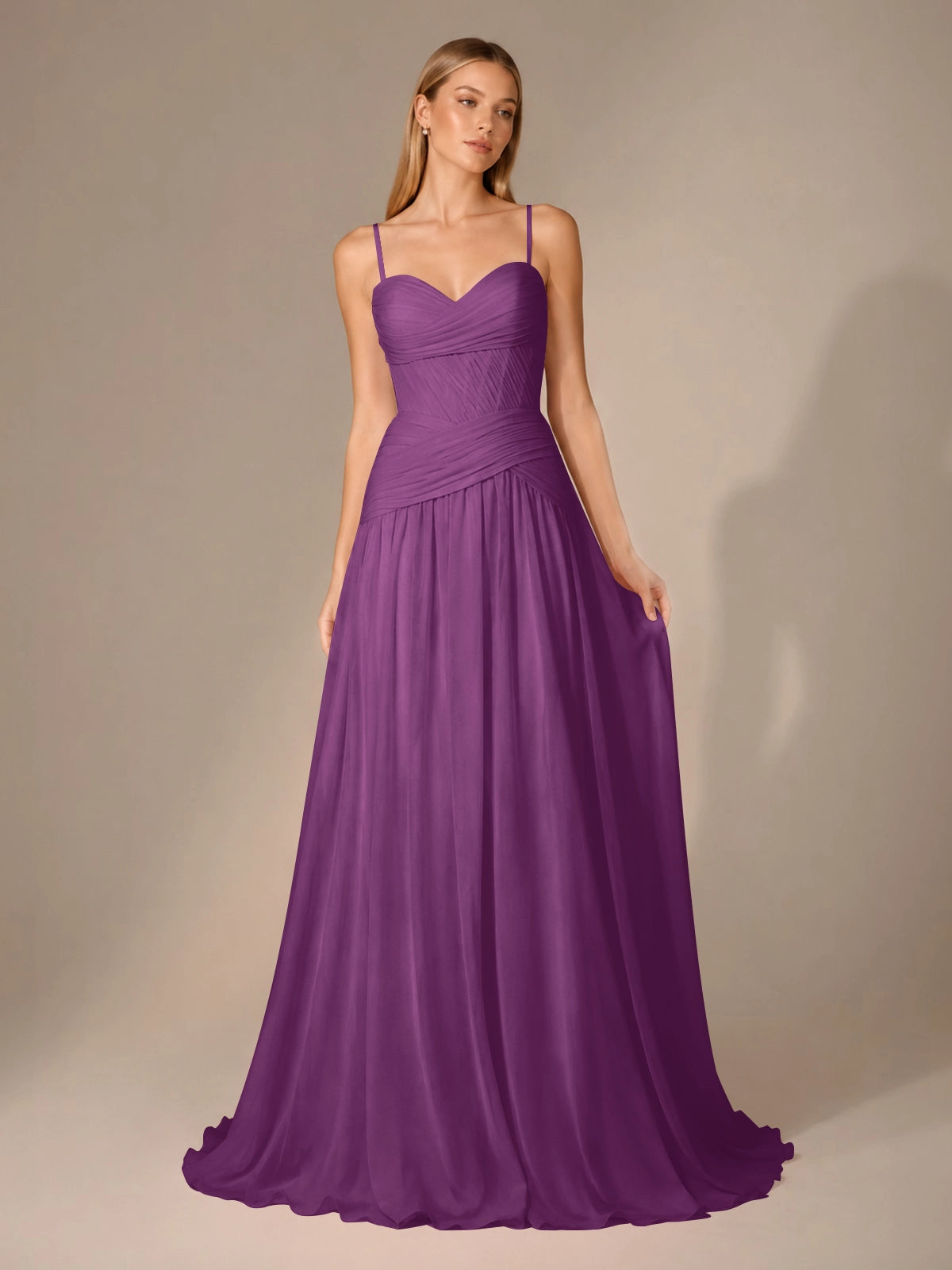 Chiffon Bridesmaid Dress with Ruched Design 