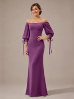Mermaid Bridesmaid Dress with Puff Sleeves