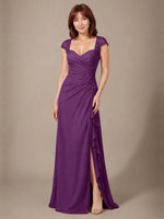 Chiffon Mother of the Bride Dress with Lace Appliques 