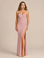 Sheath Prom Dress with Double Spaghetti Straps 
